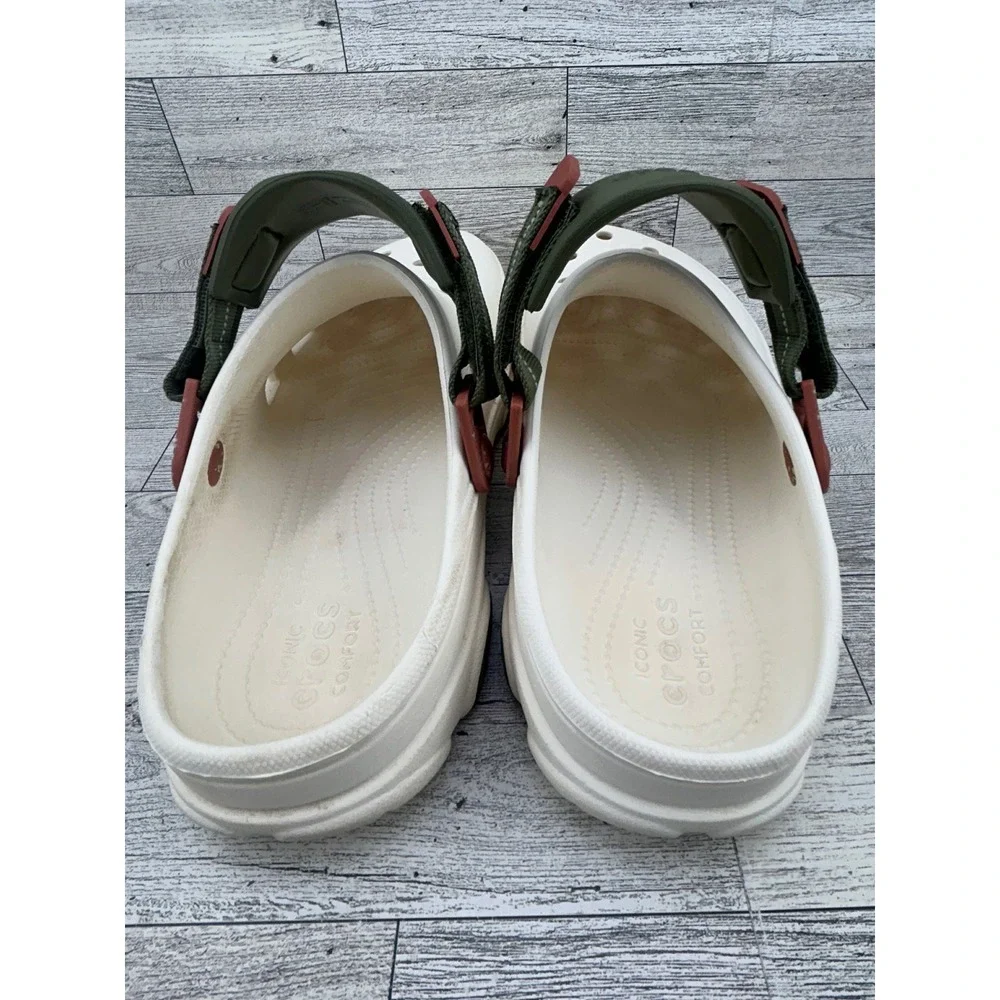 Crocs Classic All-Terrain Clogs Men 10‎ Women 12 Off White Olive Green Burgundy